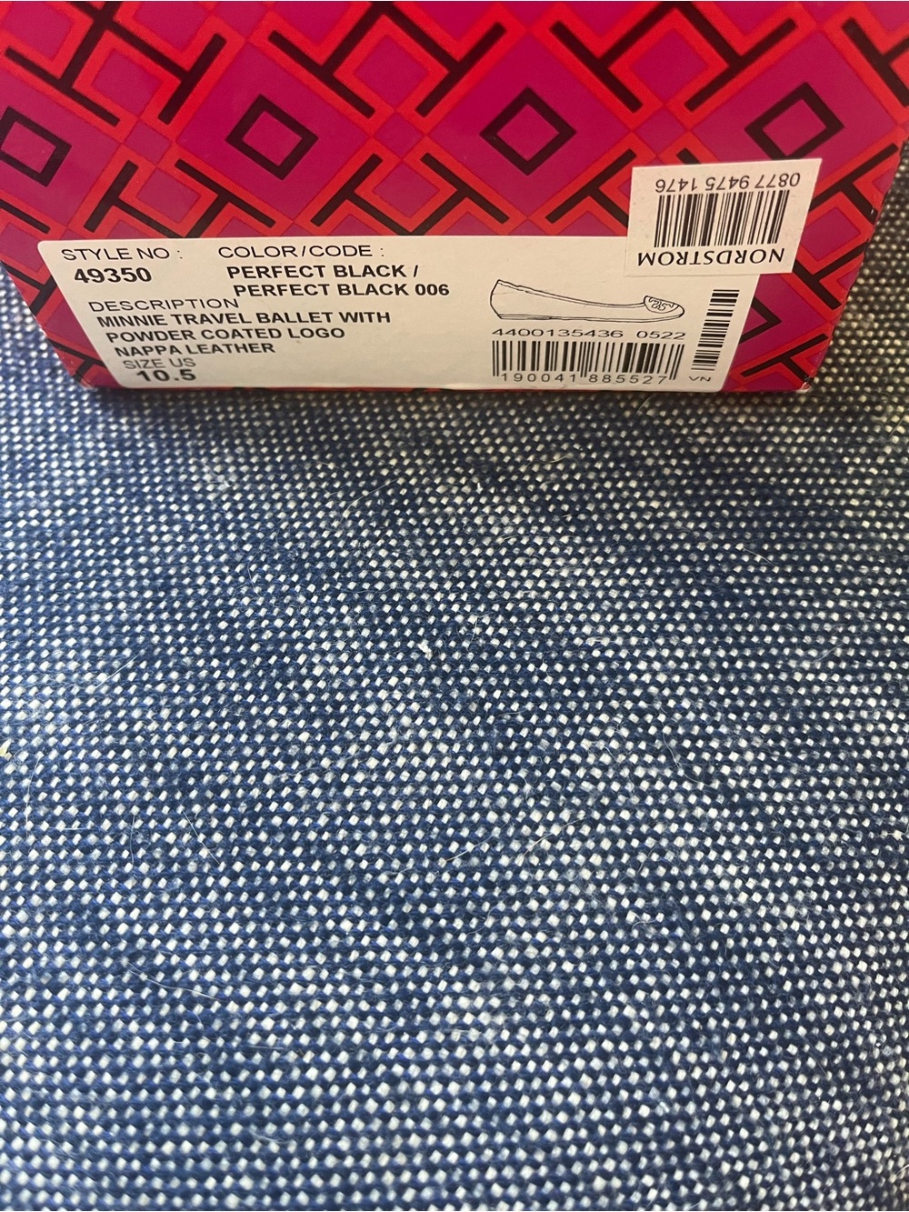 Tory Burch Black Minnie Travel Leather Ballet Flats, new in box size 10.5 - Picture 2 of 4